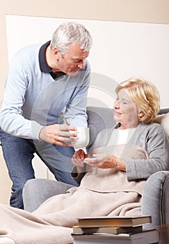 Home caregiver and senior patient