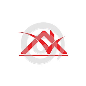 Home check mark roof logo vector