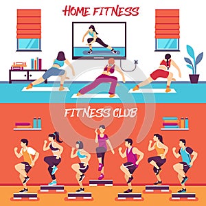 Home Class Fitness Banners Set