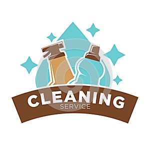 Home cleaning service vector icon of water drop and washing soap cleaner