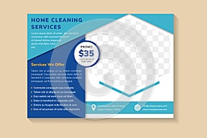 home cleaning services banner design template in horizontal layout