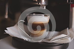 Home coffee preparation with an expresso machine