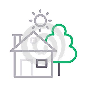 Home colour line vector icon