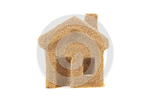 Home concept sand house conceptual business icon on white,  nobody