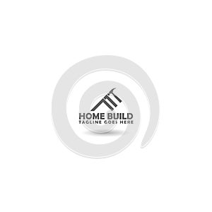 Home Construction Concept Logo Design Template with shadow