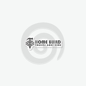 Home Construction Concept Logo Design Template sticker icon