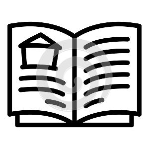 Home construction docs icon, outline style