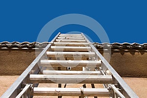 Home construction with ladder