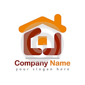 Home construction logo on white