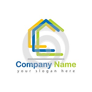 Home construction logo on white