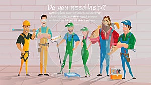 Home Construction or Repair Service Vector Poster photo