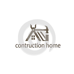 Home construction tools logo illustration icon design vector