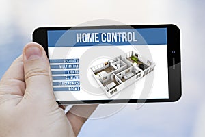 Home control remote on cell phone