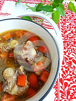 Home cooked oxtail stew soup