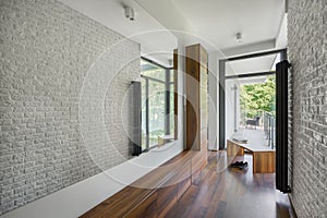 Home corridor with mirror wall