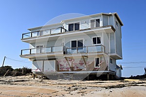 Home damaged in Hurricane Matthew, Vilano Beach, Florida