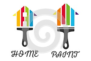 Home decor paint brush logo icon