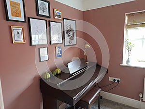 Home decor - piano in a pink room
