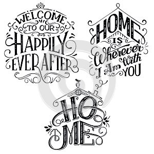 Home decor quotes signs set