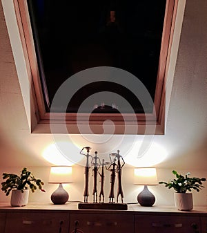 Home decor symetry at night light photo