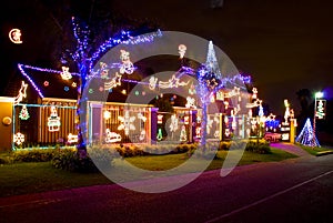 Home Decorated with Xmas Lights