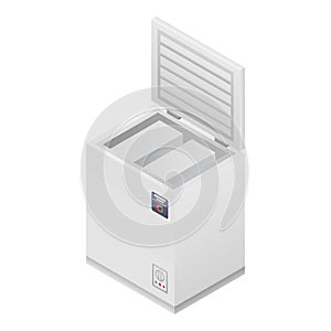 Home deep freezer icon, isometric style