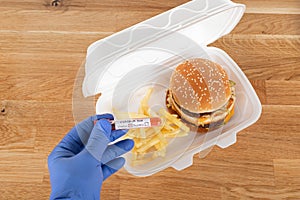 Home delivery burger - covid-19 patient