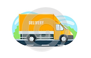 Home delivery, fast receipt of your order, transportation of goods. Vector