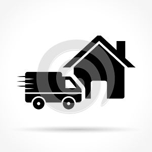 Home delivery icon on white background