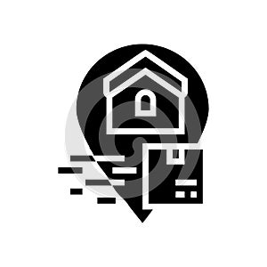 home delivery service free shipping glyph icon vector illustration