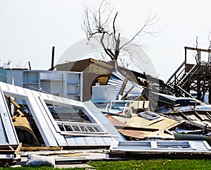 A home destroyed by the powerful Hurricane Harvey on Texas Coast