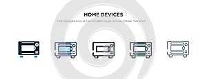 Home devices icon in different style vector illustration. two colored and black home devices vector icons designed in filled,