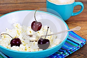 Home Dietary Fat Cottage Cheese Beaded Curd with Cherries