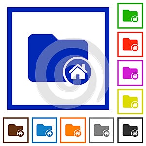 Home directory flat framed icons