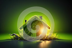 Home eco green energy, created with Generative AI technology