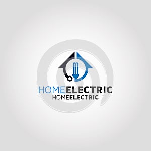 Home Electric Vector logo design template idea and inspiration