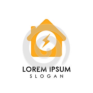 home electricity logo design template. home electric symbol vector illustration