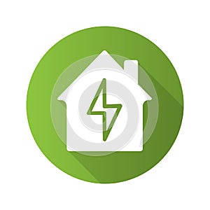 Home electrification flat design long shadow glyph icon