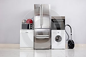 Home Electronic Appliances On Floor