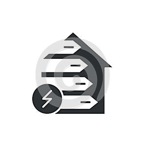 Home energy efficiency glyph black icon. Smart eco house improvement sign. Alternative energy vector pictogram. Eco friendly.