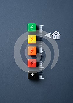 Home energy efficiency scale. Green technologies.