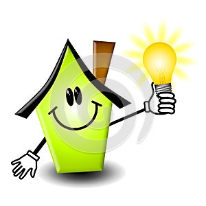 Home Energy Lightbulb Cartoon