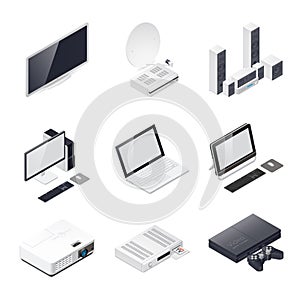 Home entertainment devices isometric icon