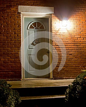 Home entrance at night