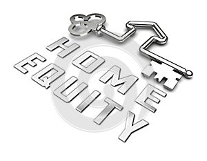 Home Equity Icon Key Means Financial Line Of Credit From Property - 3d Illustration