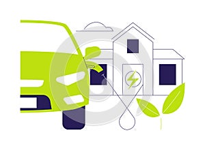 In-home EV charger abstract concept vector illustration. photo