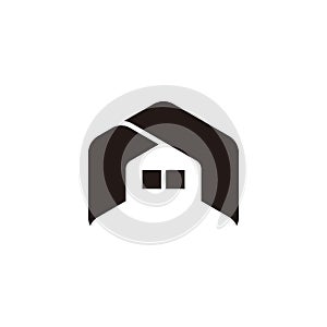 Home factory curves design logo vector