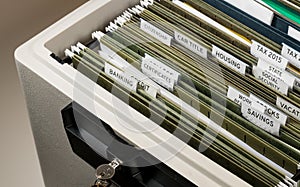 Home filing system for Social Security organized in folders