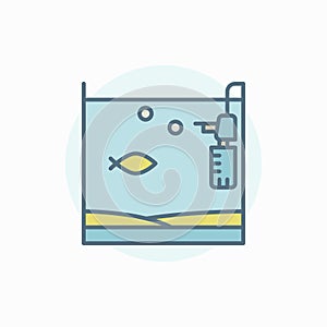 Home fish tank colorful icon