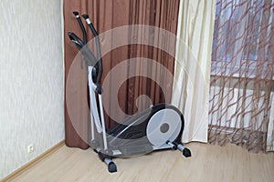 Home fitness equipment.Anaerobic loads at home. Playing sports at home